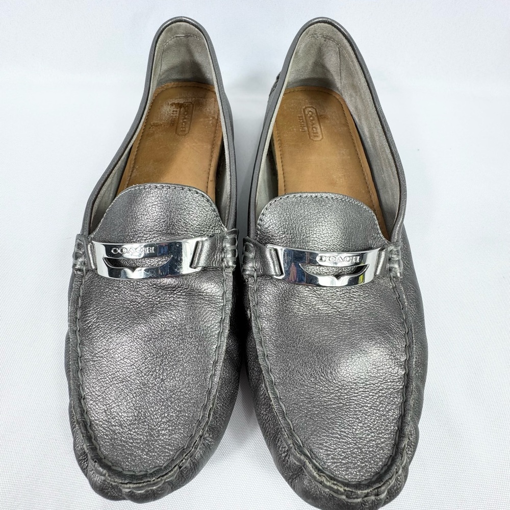 Coach Nola Women’s Pewter Metallic Driving Moccasin Loafer - Size 11